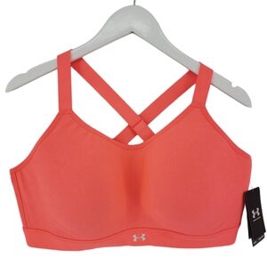 Under Armour NWT Fitness Bra Size 2X Coral Medium Support Adjustable Racerback
